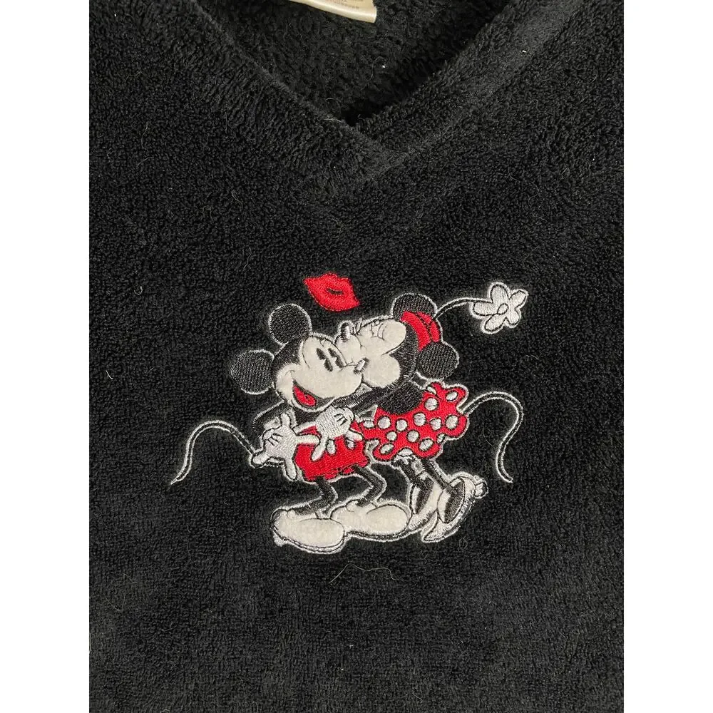Disney Mickey Minnie Women S Fleece Pajama Set V-Neck Top Print Pants Sleepwear - Picture 6 of 8